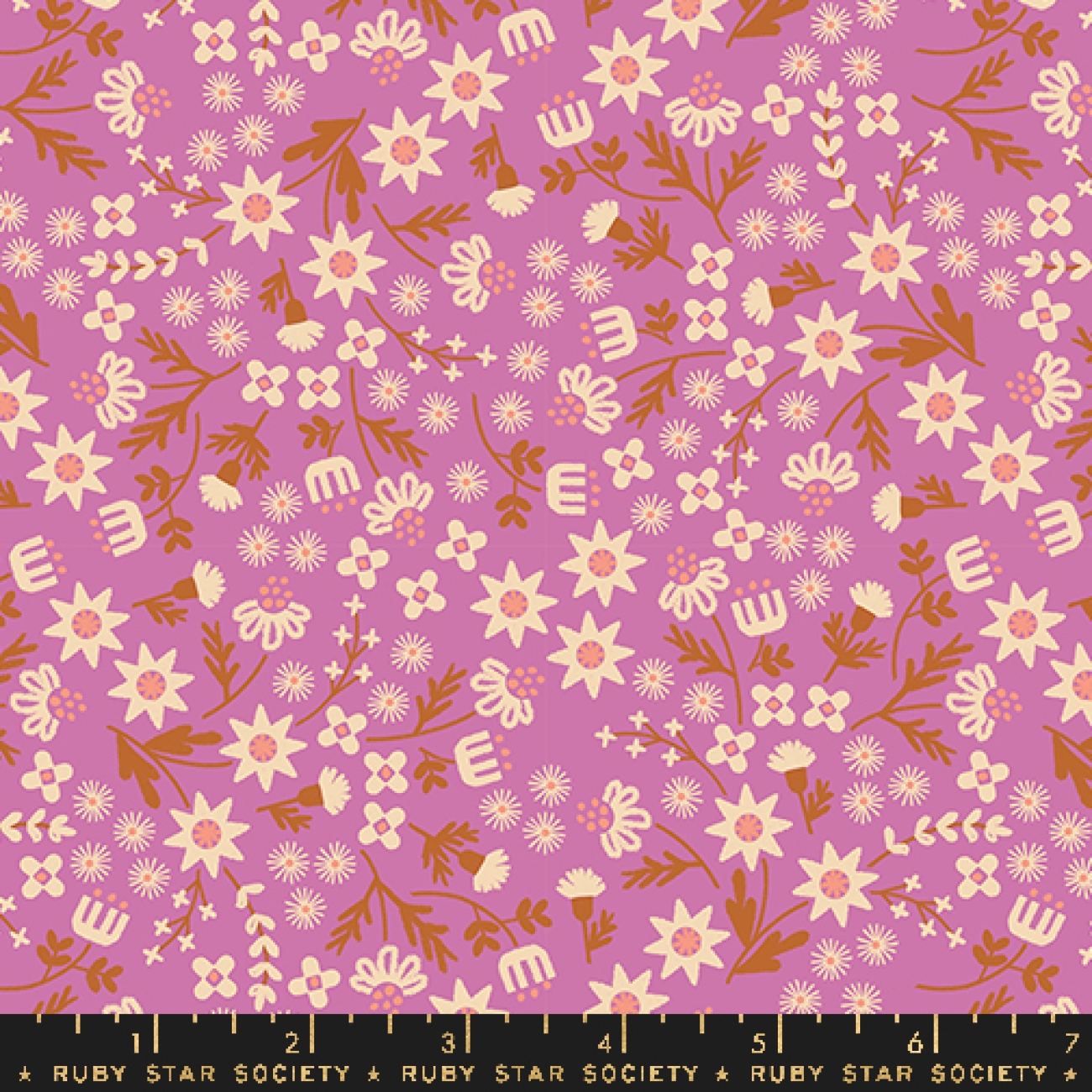 Baumwolle Patchwork - Ruby Star Society - Favorite Flowers - Inflorescence Heliotrope